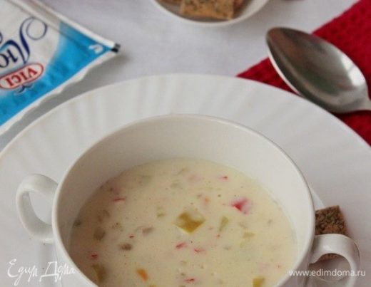 Сливочный крем-суп с крабовыми палочками