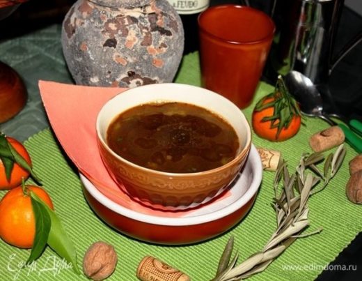 Чечевичный суп с вялеными помидорами