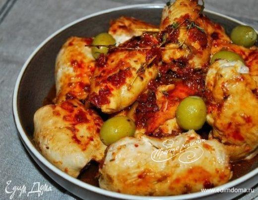 Куриные рулетики с оливковой начинкой