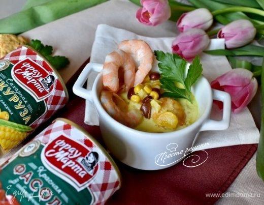 Тайский суп с креветками и овощами