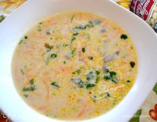 Сырный суп с белой фасолью