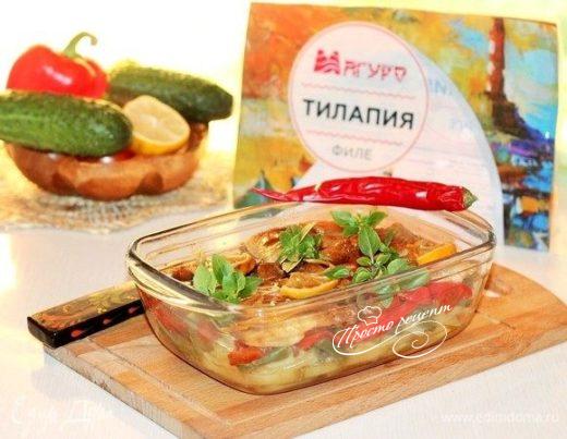 Рыба с медовым чесноком и овощами