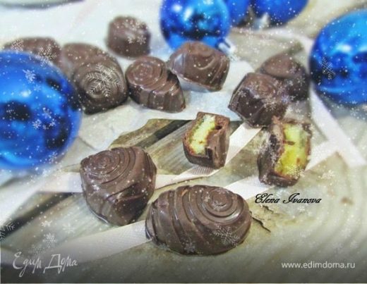 Шоколадные конфеты с персиковым муссом
