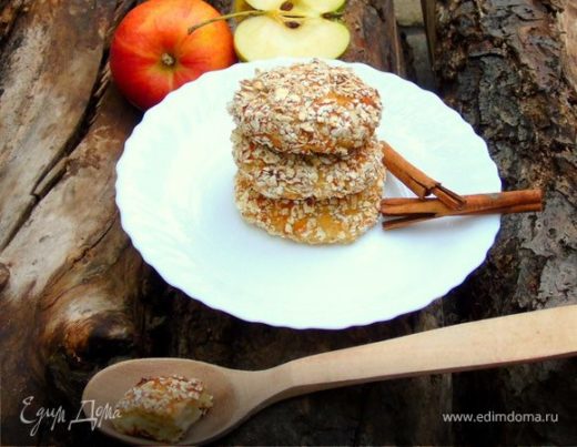 Яблочные сырники в овсяной панировке (без муки)