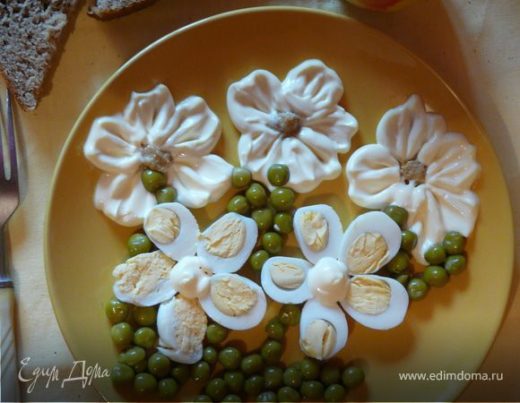 Оригинальный «Букет цветов» на тарелки для детей